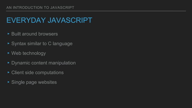 Introduction to Javascript | PPT