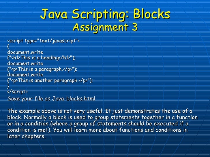Introduction to Java Scripting