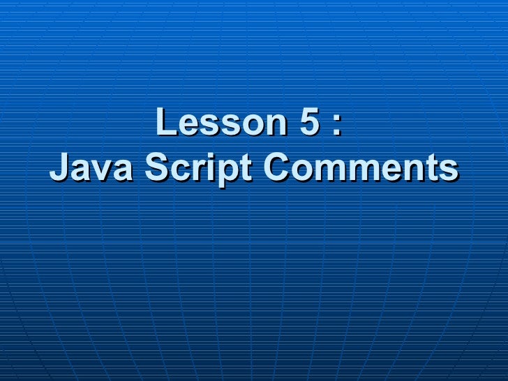 Introduction to Java Scripting