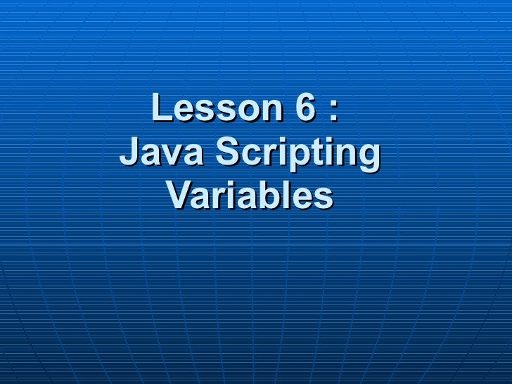 Introduction to Java Scripting