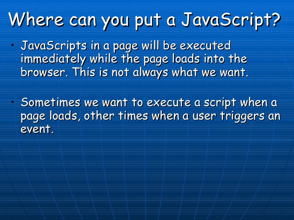 Introduction to Java Scripting