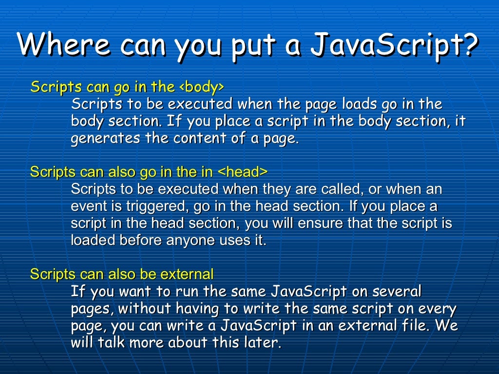 Introduction to Java Scripting