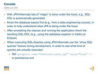 Introduction to JPA and Hibernate including examples | PDF