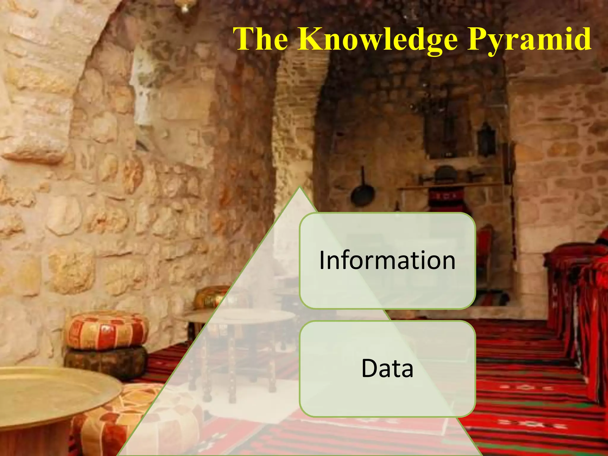 The Knowledge Pyramid




     Information


        Data
 