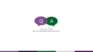WE’LL BE ANSWERING QUESTIONS NOW
Q A&
THANKS FOR LISTENING
Q & A SESSION
 