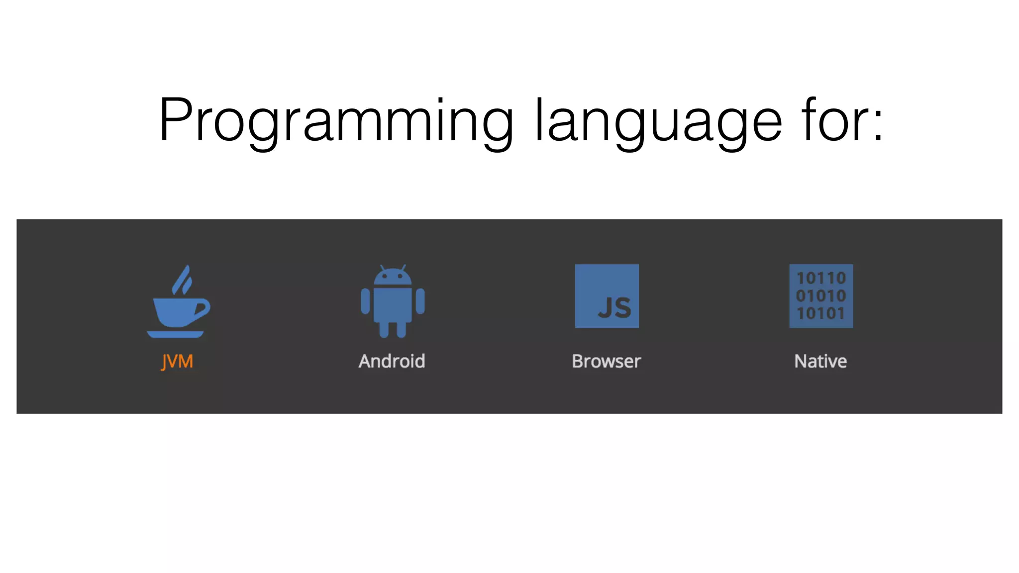 Programming language for:
 