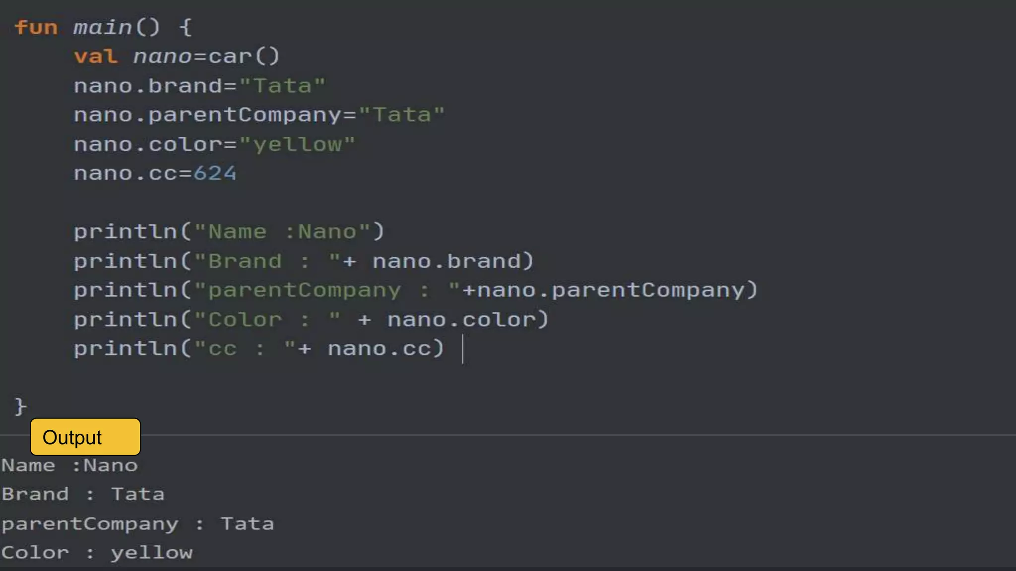 Output
 