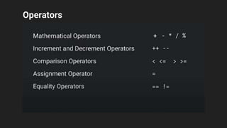 Operators
 