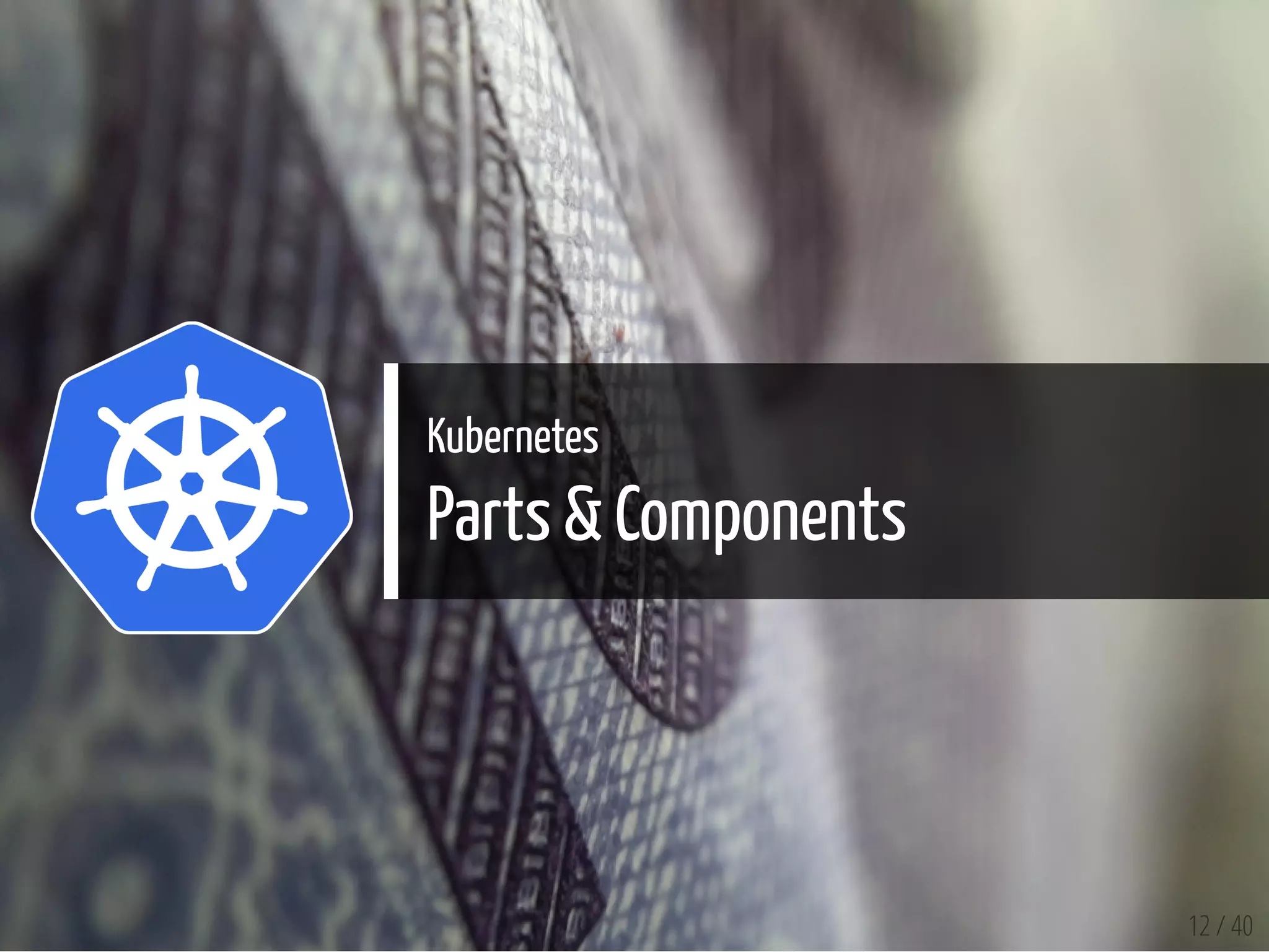 Kubernetes
Parts & Components
12 / 40
 