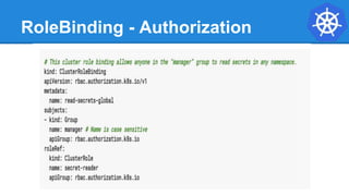 RoleBinding - Authorization
 