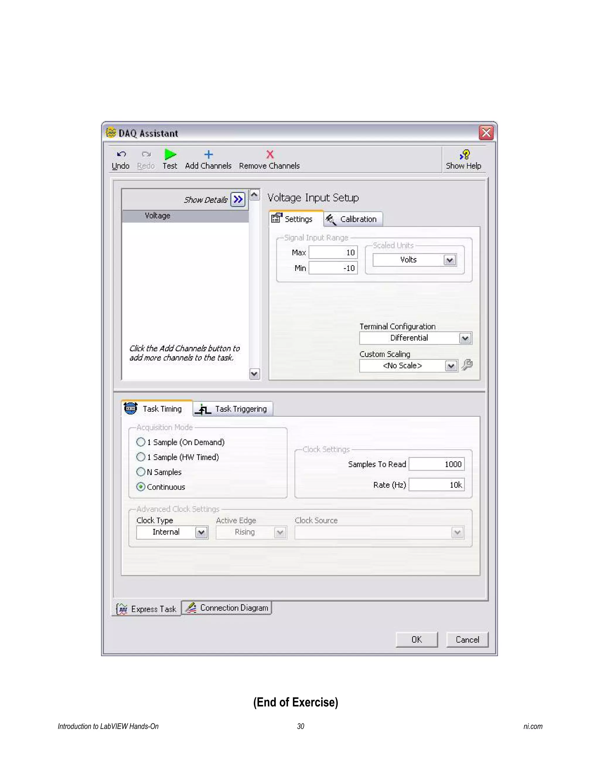 (End of Exercise)
Introduction to LabVIEW Hands-On 30 ni.com
 