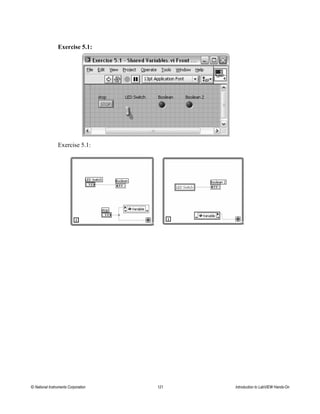 Exercise 5.1:
Exercise 5.1:
© National Instruments Corporation 121 Introduction to LabVIEW Hands-On
 