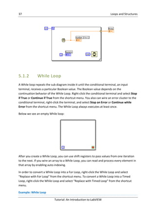 Labview While Loop Examples Introduction to lab view | PDF