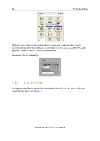 Labview Unbundle Cluster Introduction to lab view | PDF