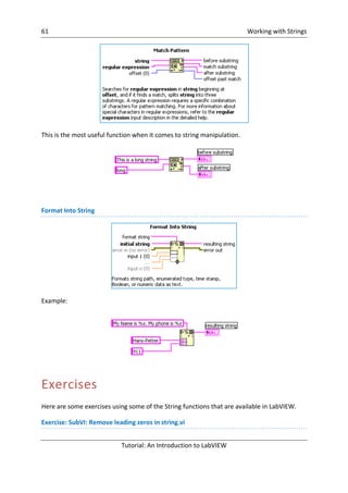 Labview Programming String Manipulation Introduction to lab view | PDF