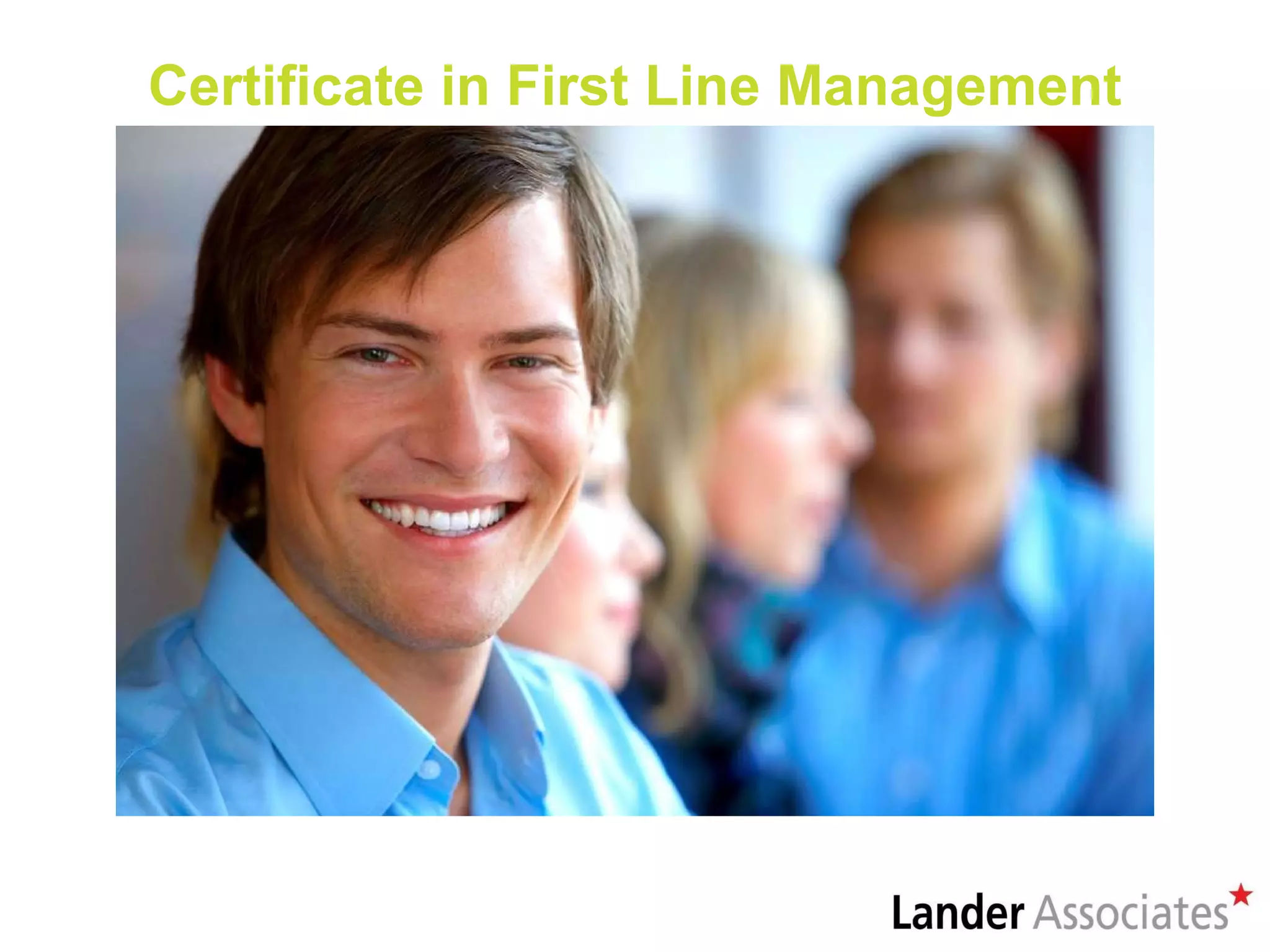 Certificate in First Line Management 