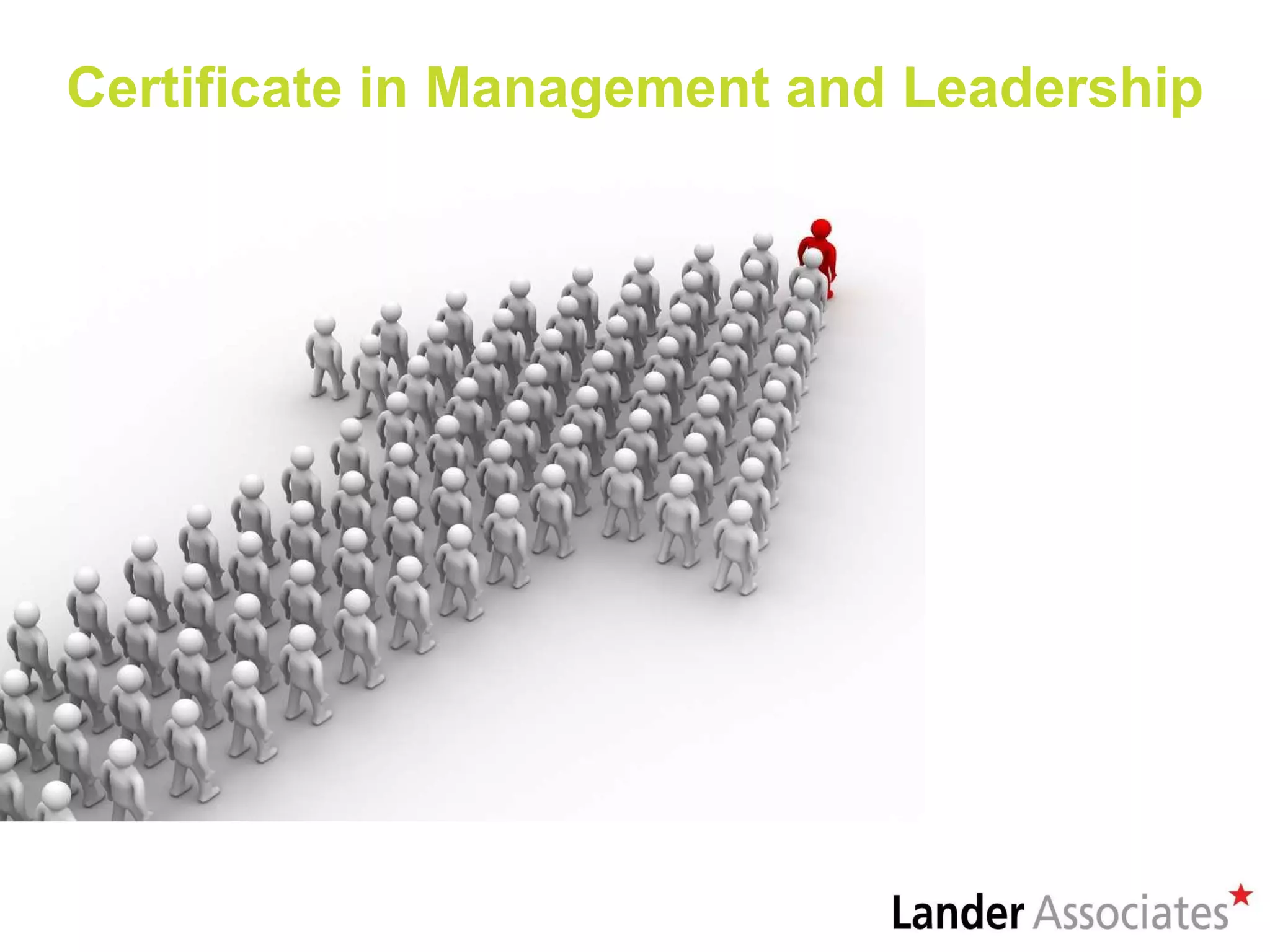 Certificate in Management and Leadership 
