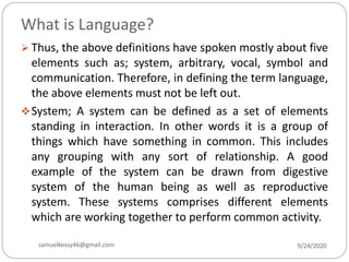 Introduction to language 1