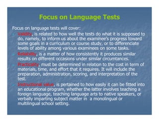 Introduction to language testing (wed, 23 sept 2014) | PDF