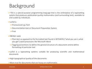 Introduction to LaTeX | PDF