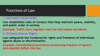 Comprehensive Introduction to Law: Definitions, Sources, and Types | PPTX