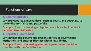 Comprehensive Introduction to Law: Definitions, Sources, and Types | PPTX