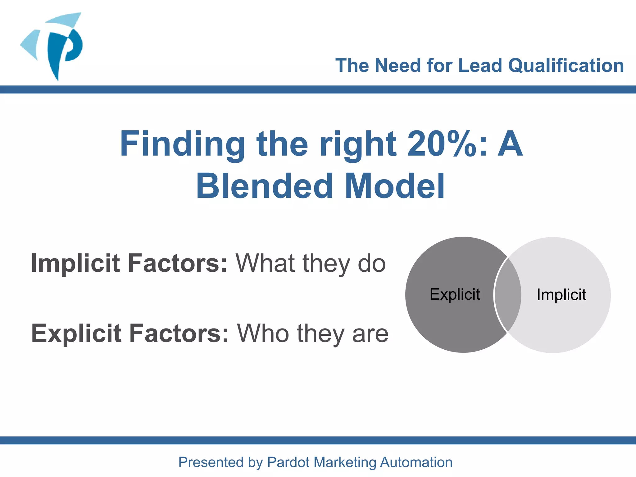  Finding a needle in a haystackThe Need for Lead QualificationThe Awful TruthA large number of the leads who were assigned should have never crossed the into the Sales arm of the organization.