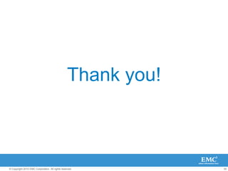 55
© Copyright 2010 EMC Corporation. All rights reserved.
Thank you!
 