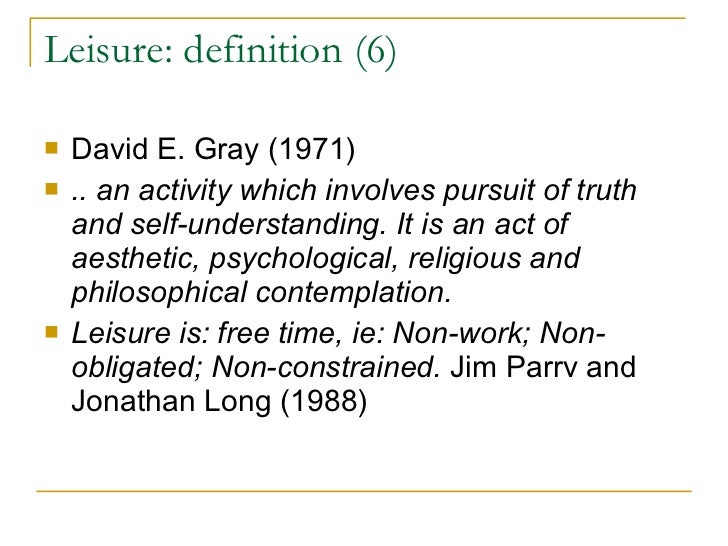 Introduction to leisure1