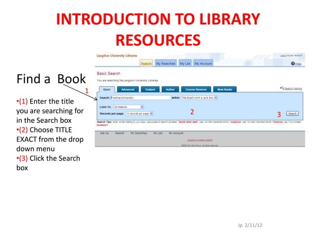 Introduction to Library Resources | PPT