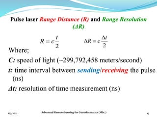Introduction to li dar technology   advanced remote sensing