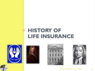HISTORY OF
LIFE INSURANCE
Dr.Amitabh Mishra, life Insurance 4
 