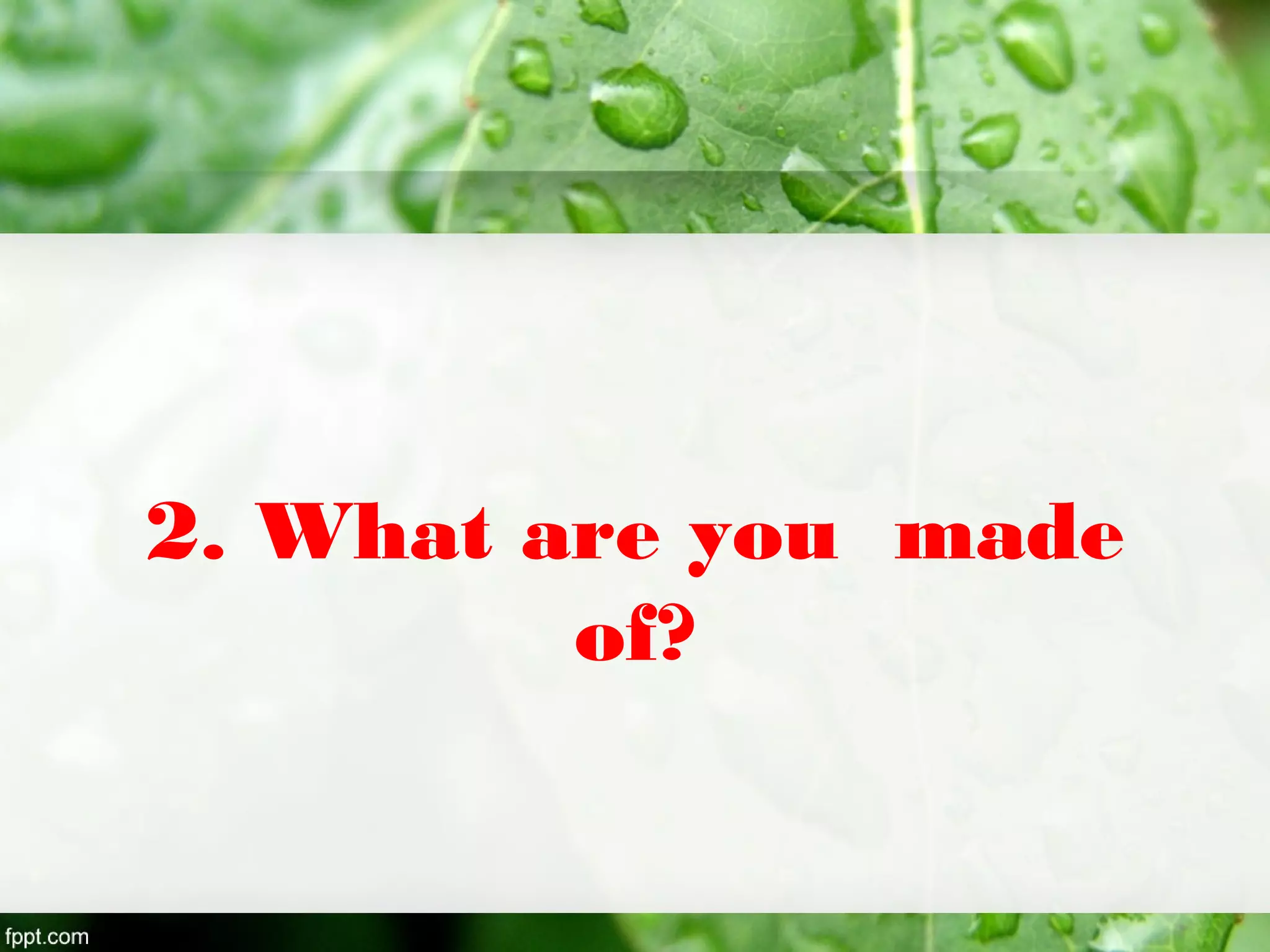 2. What are you made
of?
 