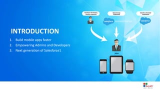 3/31/2015 Introduction to Lightning
INTRODUCTION
1. Build mobile apps faster
2. Empowering Admins and Developers
3. Next generation of Salesforce1
 
