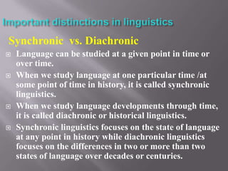 Diachronic Example introduction to linguistics lecture 1.ppt