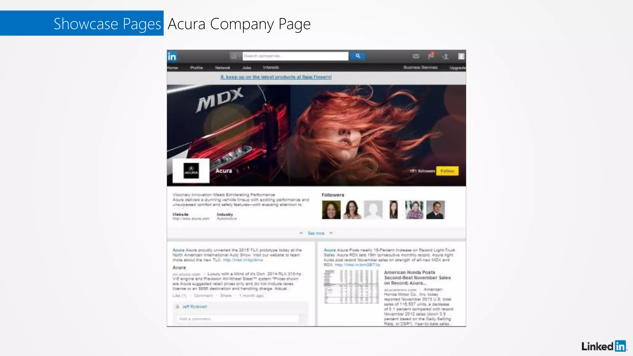 Showcase Pages Acura Company Page
 