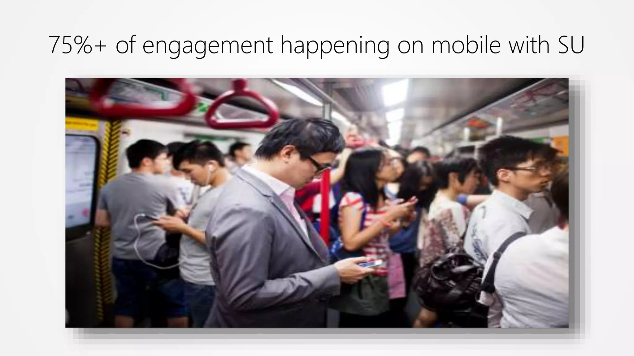 75%+ of engagement happening on mobile with SU
 