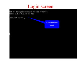 Login screen
Enter the user
name
 