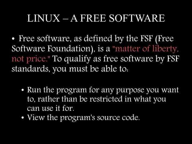 Introduction to linux ppt | PPTX | Shareware and Freeware | Computer ...