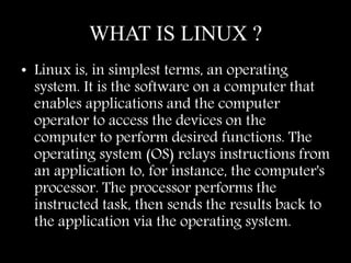 Introduction to linux ppt | PPTX