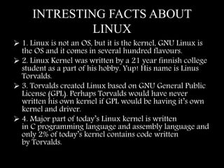 Introduction to linux ppt | PPTX