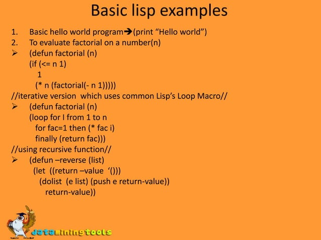 LISP: Introduction to lisp | PPTX