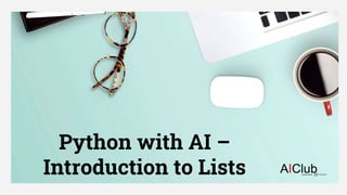 Introduction to lists | PPTX | Internet for Beginners | Internet