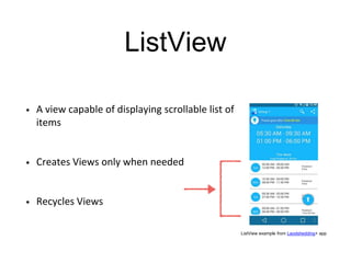 Listbox Android Introduction to Listview in Android | PPTX