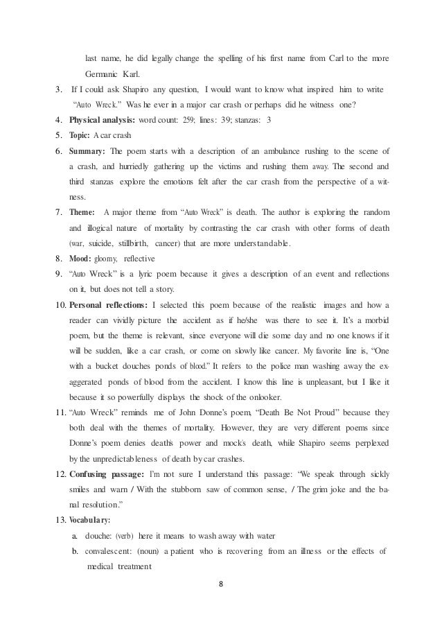 auto wreck poem analysis line by line pdf