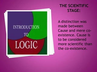 A distinction was
made between
Cause and mere co-
existence. Cause is
to be considered
more scientific than
the co-existence.
 