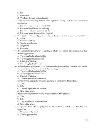 Introduction to logical reasoning | PDF