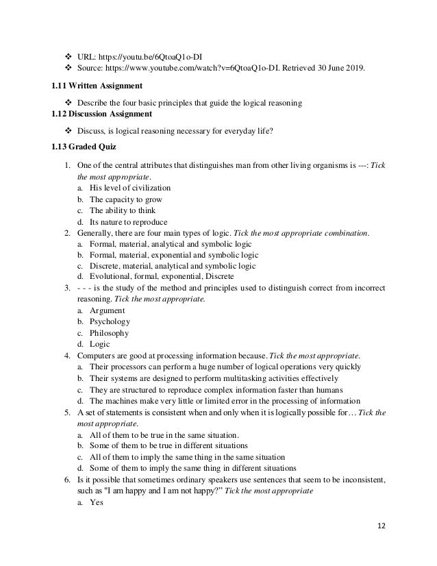Introduction to logical reasoning