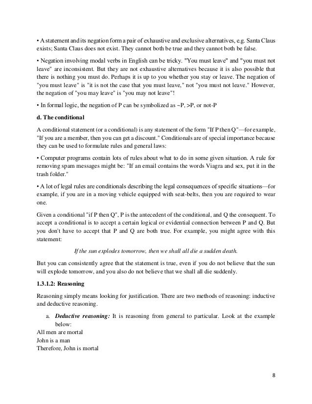 Introduction to logical reasoning