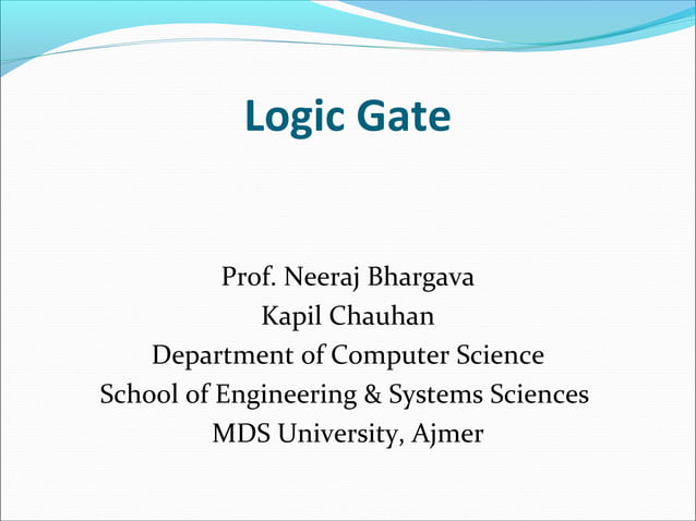 Introduction to logic gate | PPT